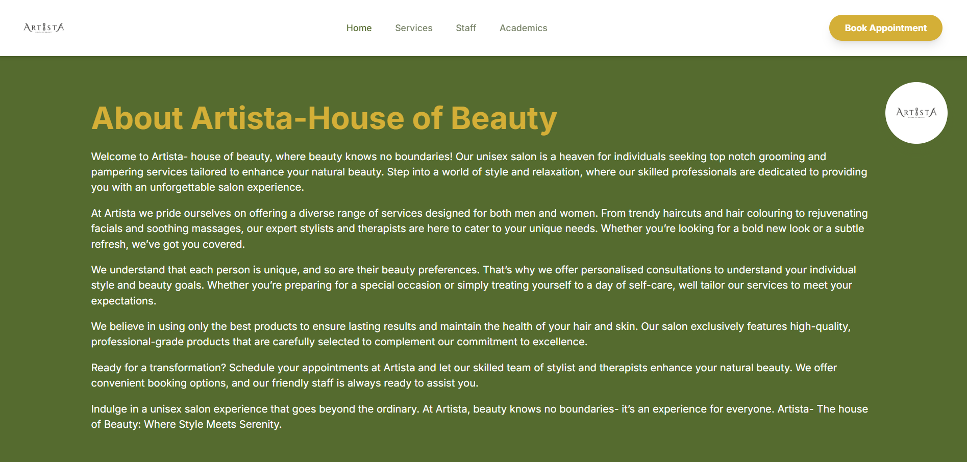 Artista – Luxury Salon & House of Beauty